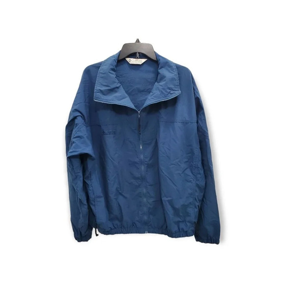 Columbia Men's Vintage Navy Lightweight Zip Front Dolman Windbreaker Size XL - Picture 1 of 6